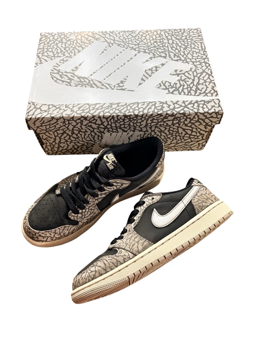 Nike Air Jordan 1 Low OG “Black Cement” Sneakers – Women’s Size 7.5 – OG Box - Picture 1 of 7